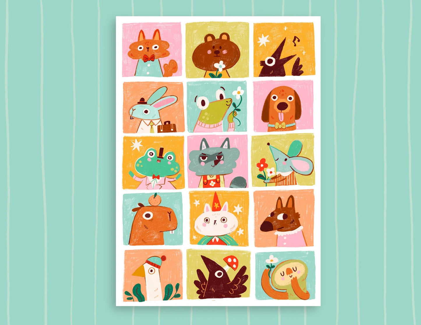 Happy Little Friends art print