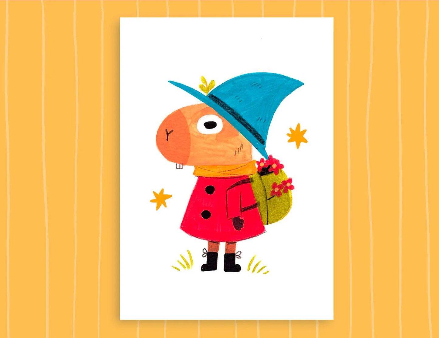 Capybara mini art print