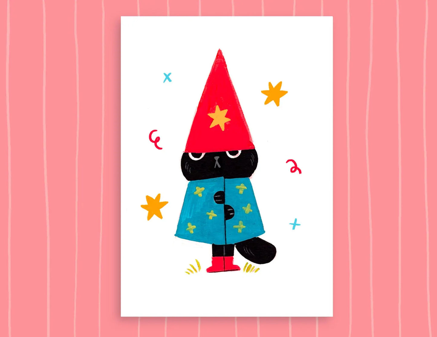 Wizard Cat mini art print