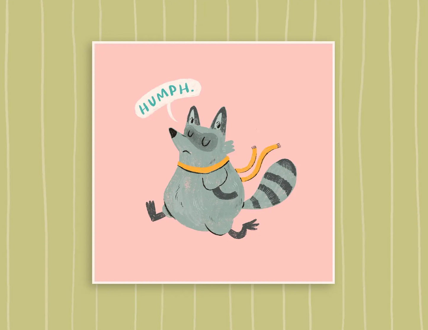 Grumpy Raccoon art print