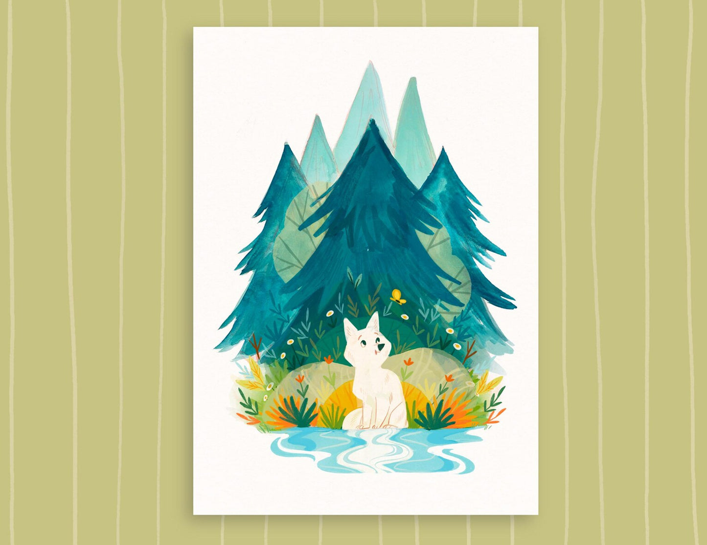 White Fox art print
