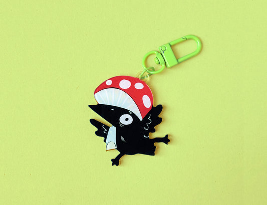 B Grade Dancing Raven Keyring