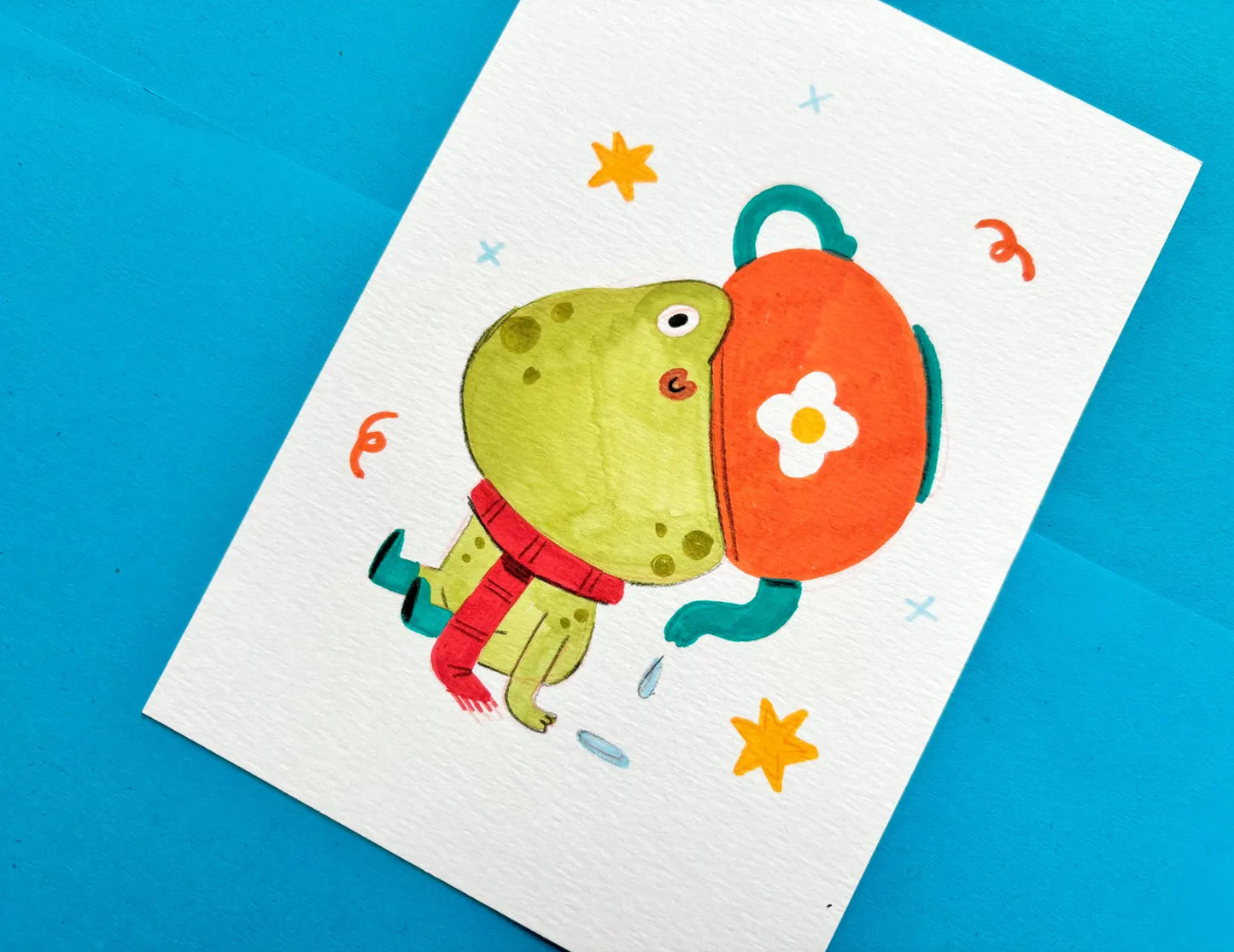 Teapot Frog original painting